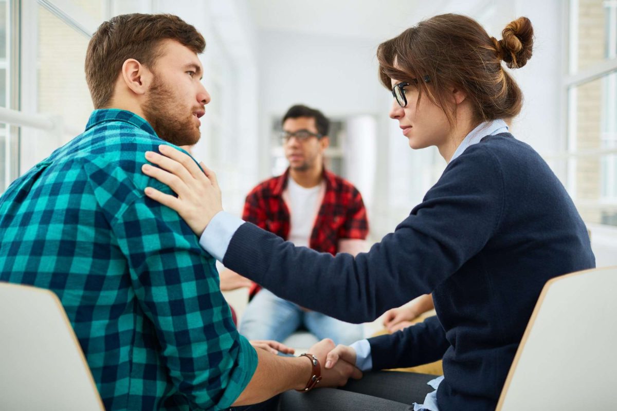 Therapist helping a client with anxiety