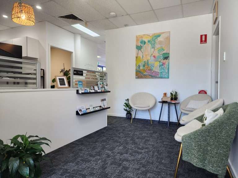 Odyssey Psychology clinic client reception and waiting area in Maroochydore