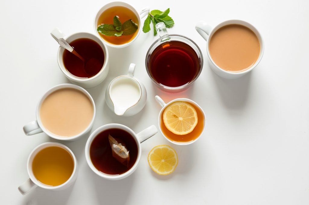 Variety of teas caffenated drink that effects sleep