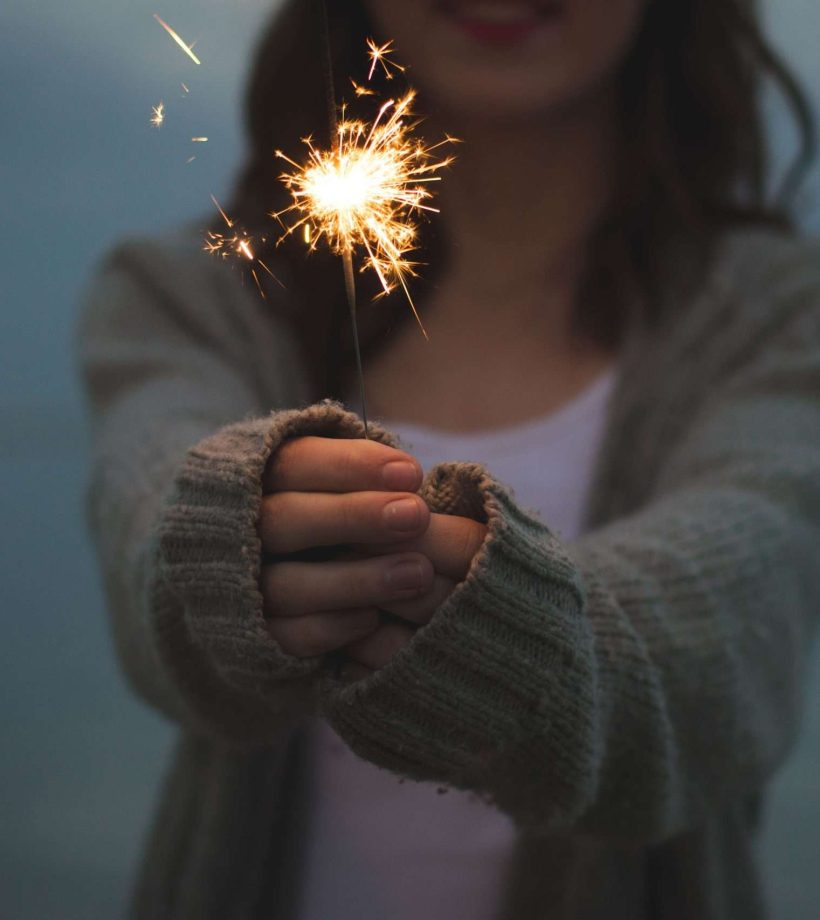 Woman with a sparkler