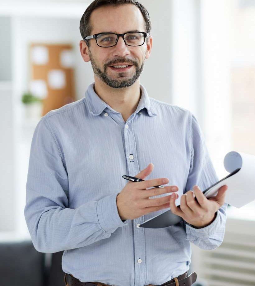 A male psychologist about to treat insomnia